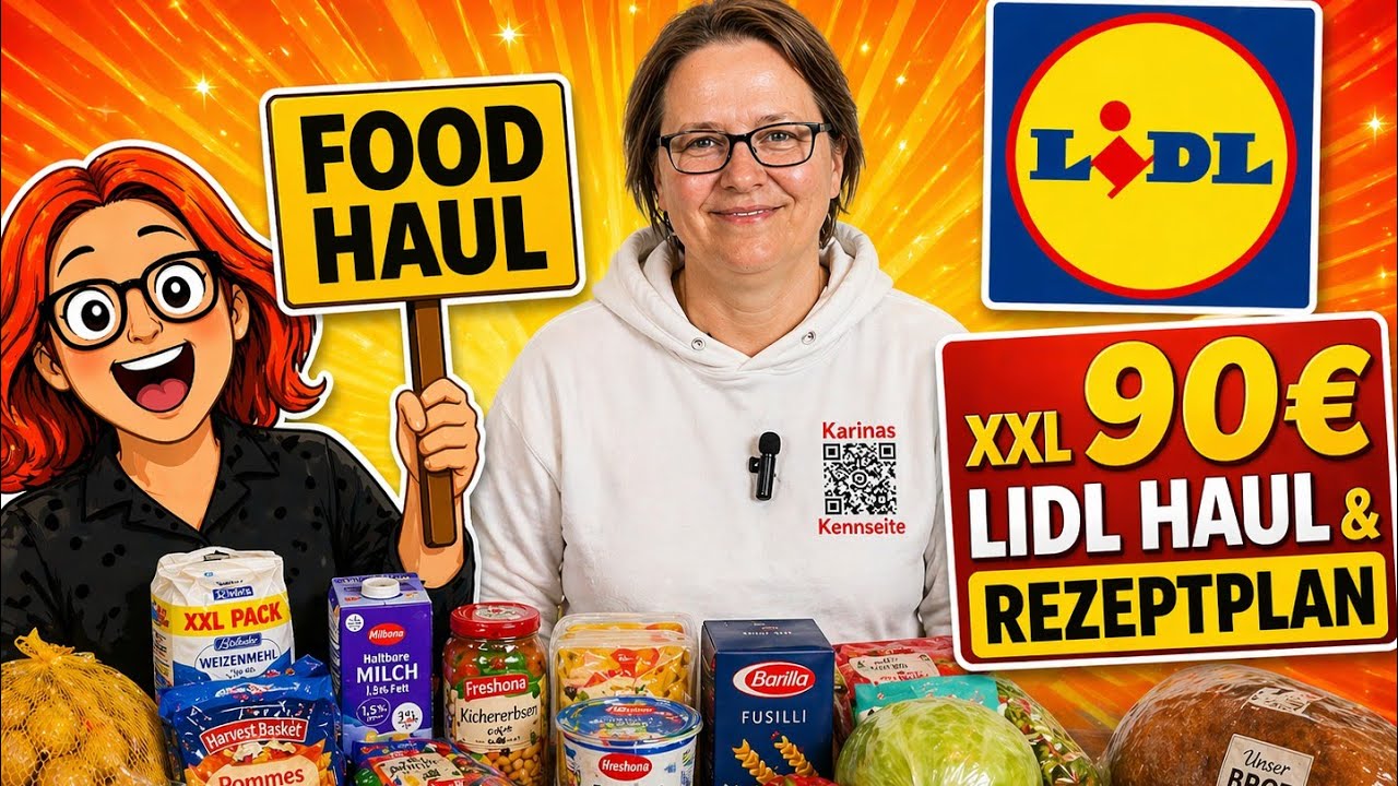 XXL 90€ Lidl Einkauf 🛒 Food Haul & Essensplan für mehrere Tage | Was bekommt man für 90€?