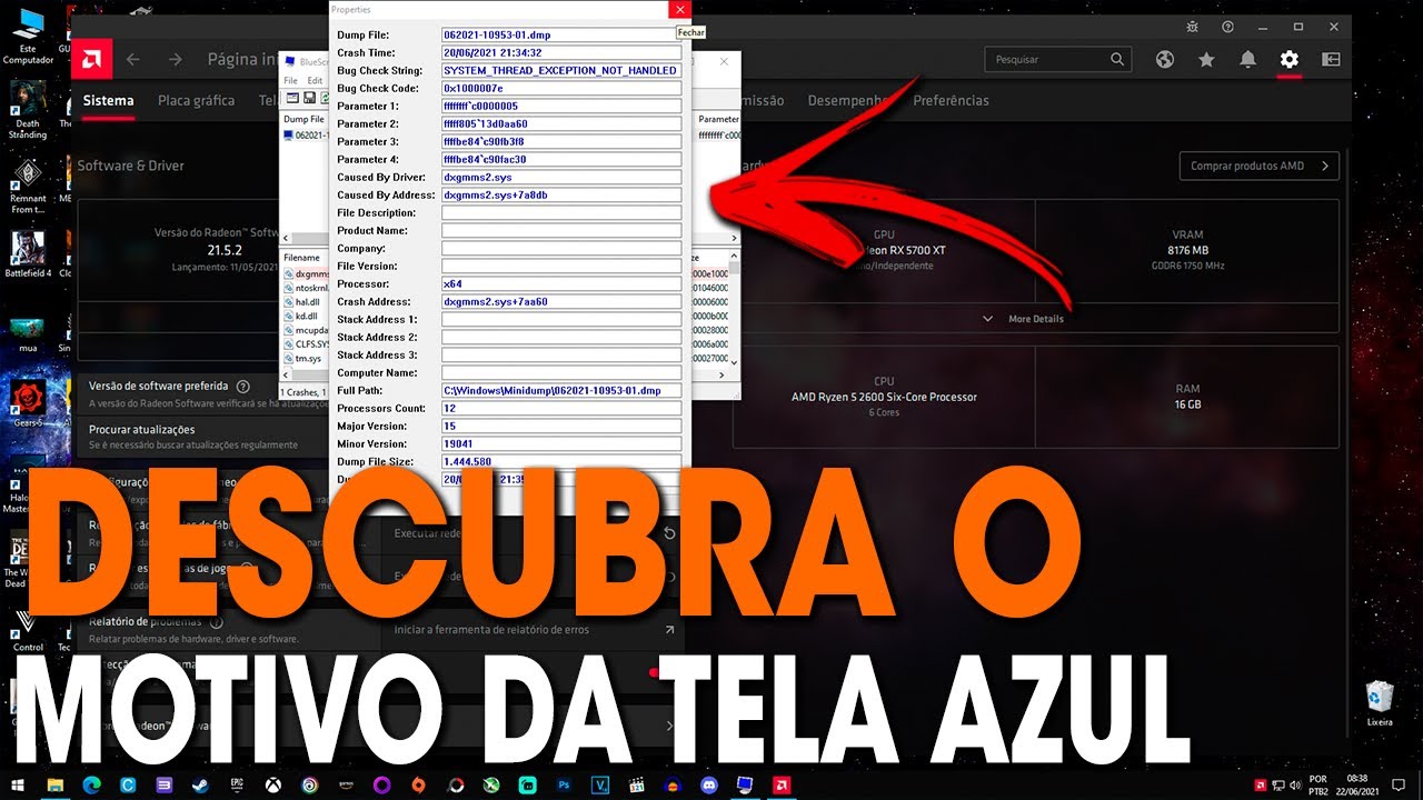 COMO SABER O MOTIVO DA TELA AZUL NO COMPUTADOR WINDOWS PC | Erro ...