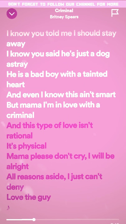 Britney Spears - Criminal (Lyrics)