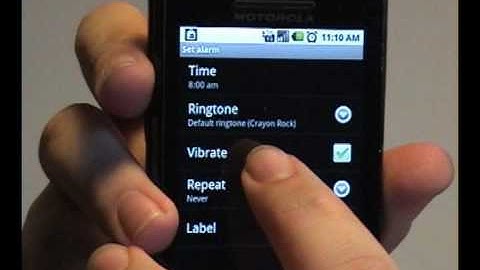 Add an Alarm to the Clock Program on the Droid