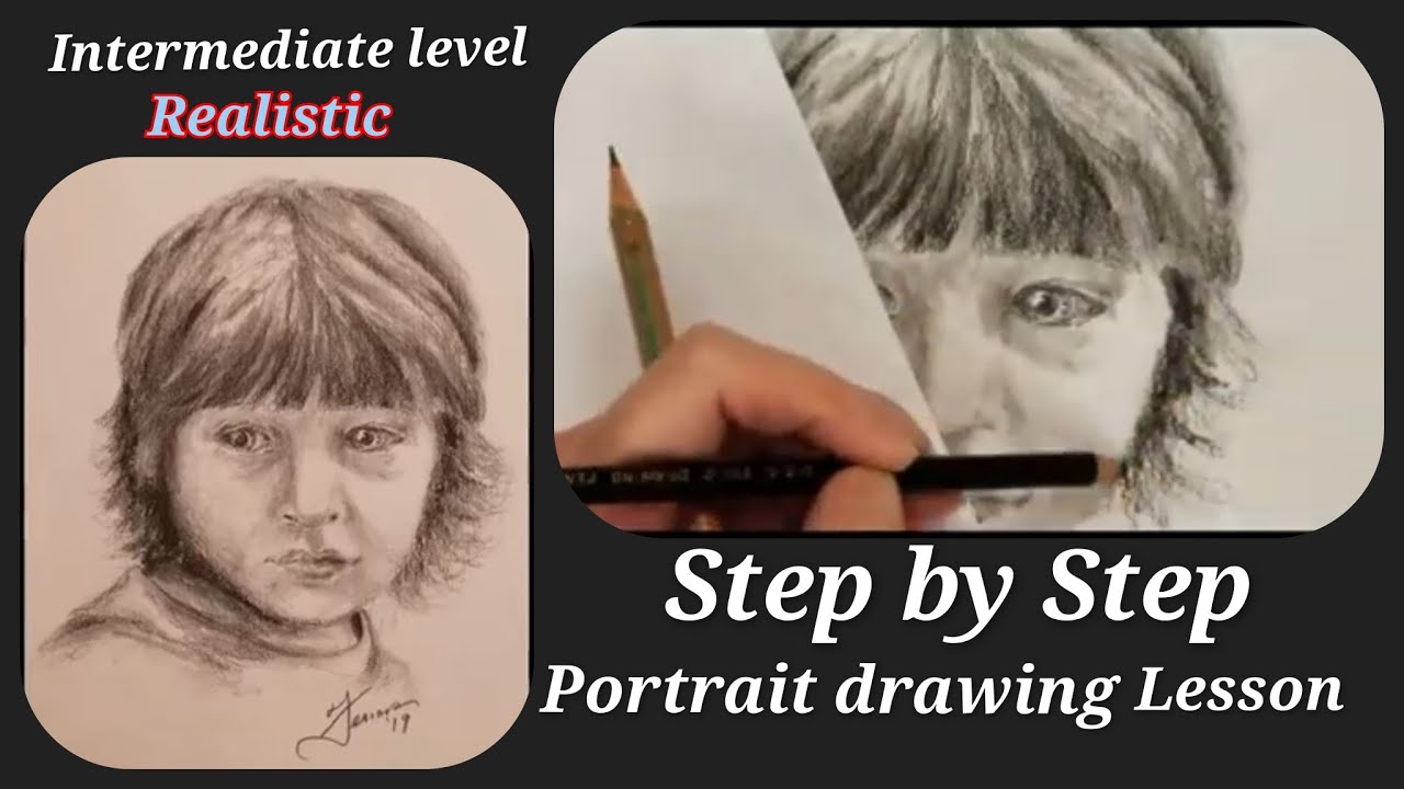  How to draw a pencil portrait lesson - YouTube