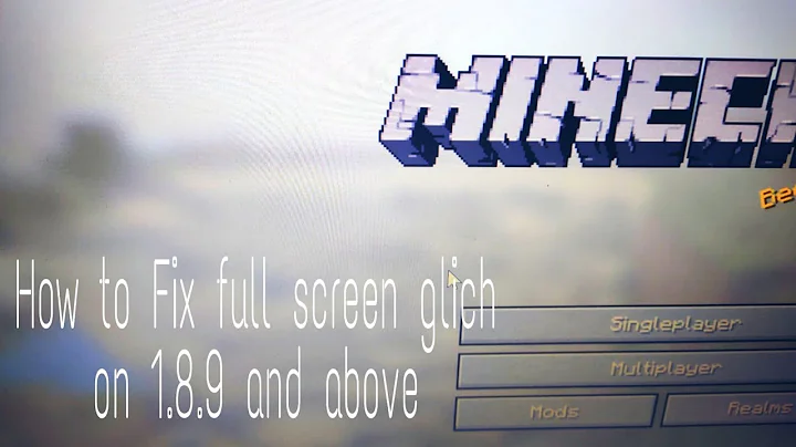 How to fix Minecraft FullScreen glitch In Minecraft [All Minecraft versions] In 30 seconds