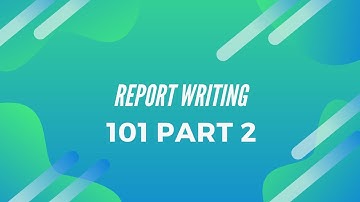 Report Writing Skills In English Pt2