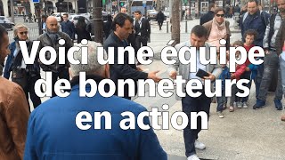 Le Bonneteau expliqué par l'exemple, sur les Champs-Elysées à Paris, avec une équipe de bonneteurs screenshot 3