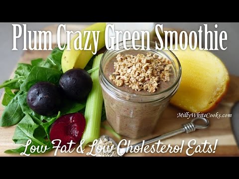 Plum Granola Green Smoothie | Easy Low Fat & Cholesterol Diet Recipe | Heart Healthy Breakfast Ideas