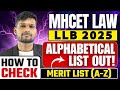 MHCET LLB 2025 Alphabetical (A-Z) List OUT! 🔥 | Check Your Rank &amp; Cutoff Now