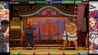 CAPCOM FIGHTING COLLECTION 2_Akuma Playthrough on survival mode