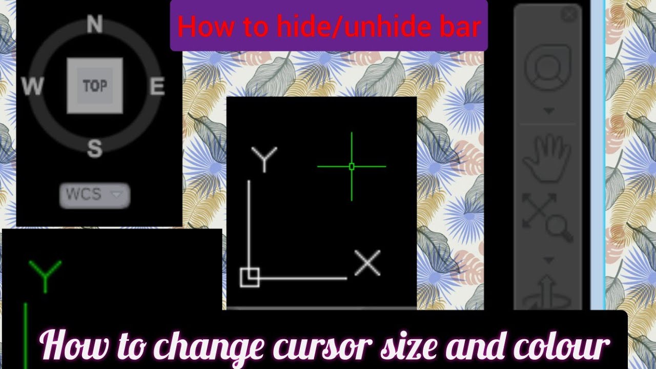 how to hide unhide navigation bar,cube bar and usc bar size colour of ...
