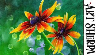 EASY Daisy floral Beginners Learn to paint Acrylic Tutorial Step by Step