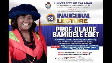 EDU| The 131st Inaugural Lecture of the University of Calabar