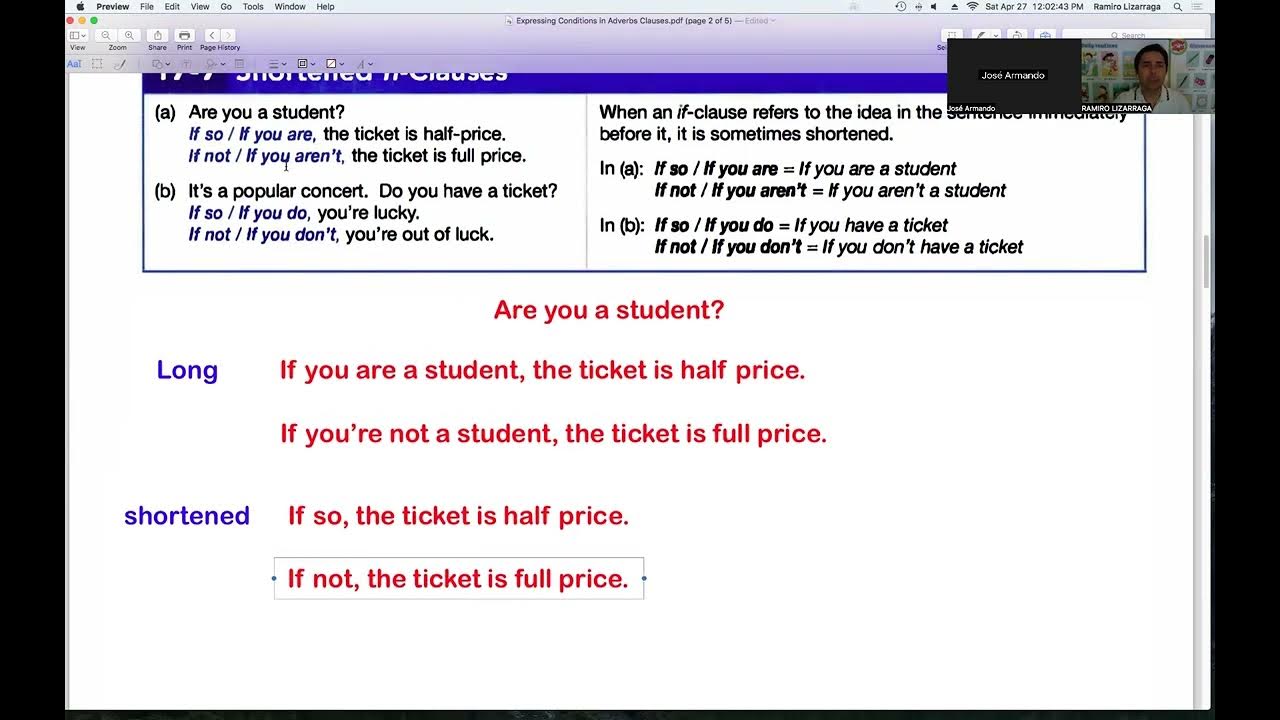 Shortened If Clauses in Adverb Clauses YouTube
