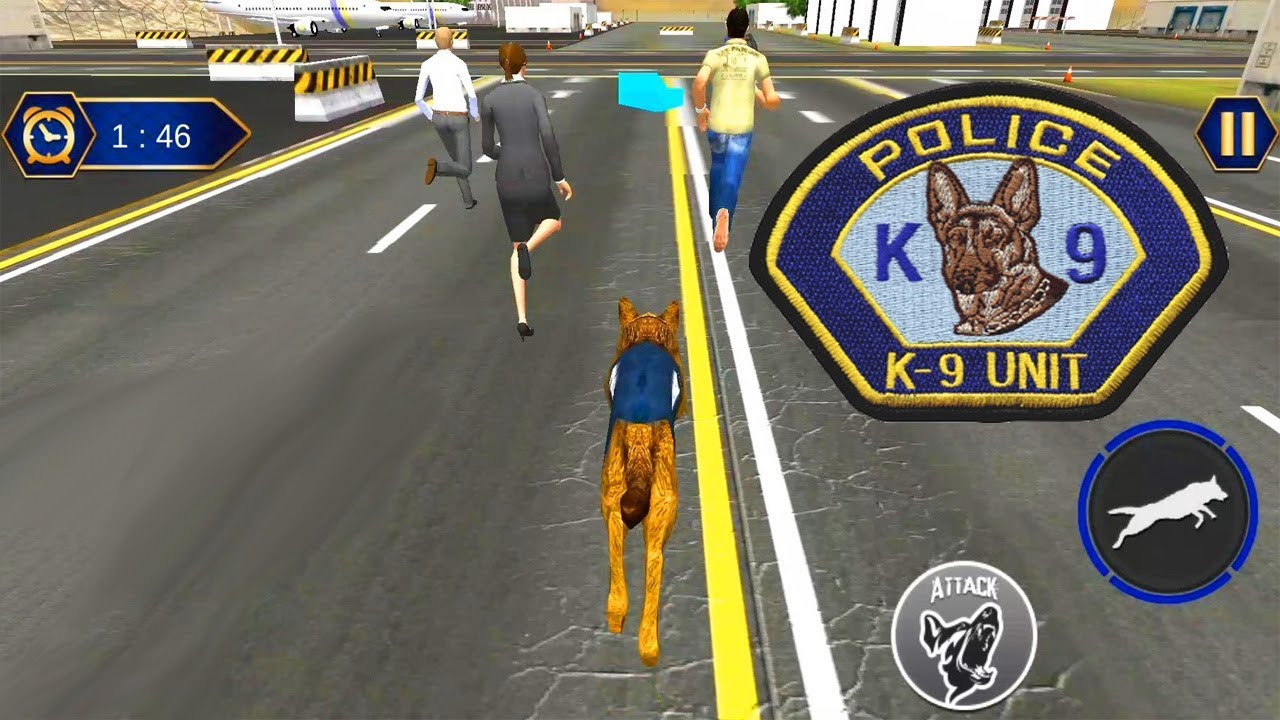 POLICE DOG AIRPORT CRIME - Help Airport Police Stop Bad Guys And Chase Game Android IOS