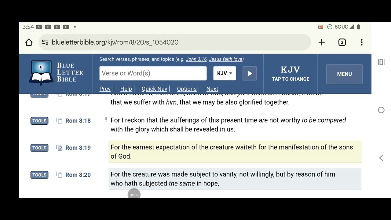 The Elect is Subject to hope in the Scriptures!