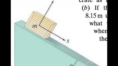 (5-19) A crate is given an initial speed of 3.0 m/s up the 25.0° plane shown in Fig. 5-33. (a) How