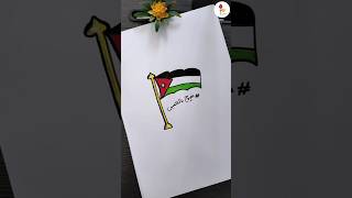 #نفرح_بالحسين /رسم علم الأردن #ahorts #الاردن