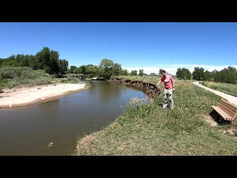 River cut bank and point bar near Greeley, Colorado