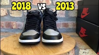 2013 vs 2018 Air Jordan 1 “Shadow” Comparison