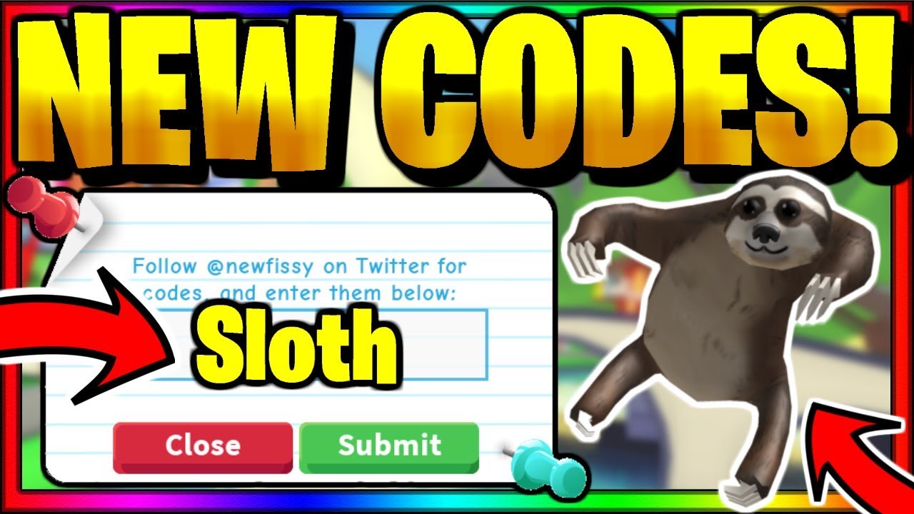 All New Working Codes Sloths Update Roblox Adopt Me Youtube - how to get a free sloth pet in adopt me roblox adopt me