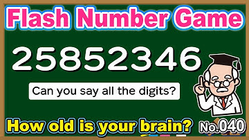 【No.040】Flash Number Games🧠 BRAIN TRAINING 💪 | Less than 20% correct in the 60s!?【9 Questions】