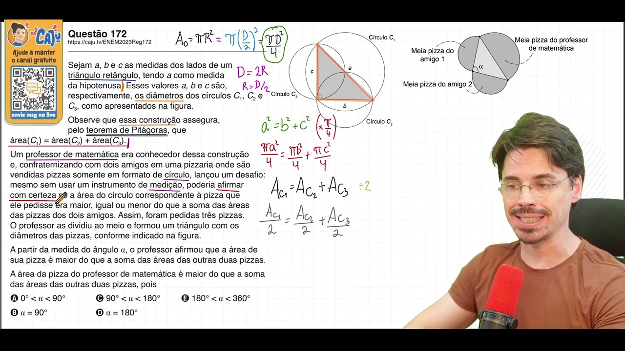 [ENEM 2023] 172 📘 GEOMETRIA PLANA Sejam a, b e c as medidas dos lados de um triângulo retângulo,