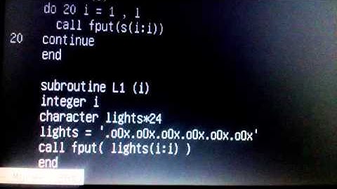 FORTRAN77  Program displaying a Christmas Tree.