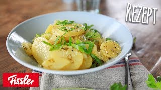 Saftiger Kartoffelsalat mit Essig und Öl - Rezept schwäbische Art