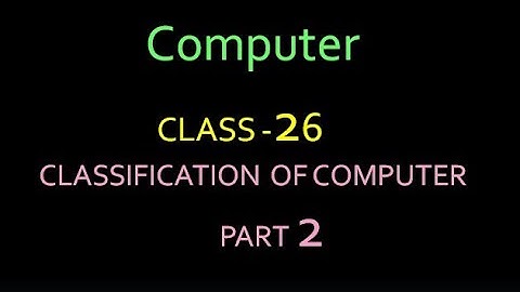 COMPUTER CLASS 26  CLASSIFICATION OF COMPUTER  PART -2(MALAYALAM)