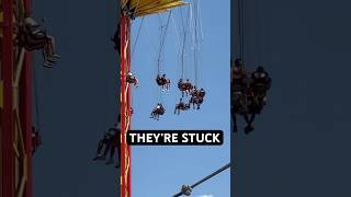 Supergirl Skyflight At Six Flags Got Stuck Today #sixflags #fiestatexas #superman #ride #sanantonio