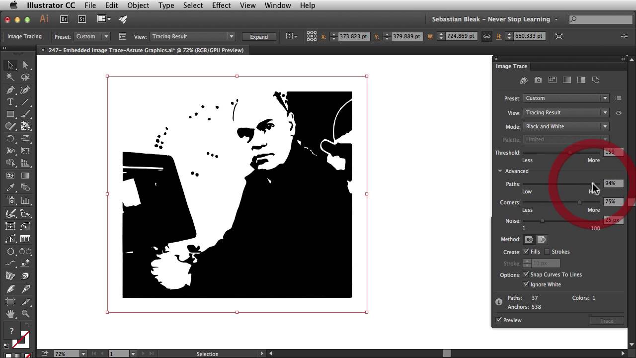 Adobe Illustrator "Embedded Image Trace AG" NSL WK 247 YouTube