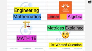 الجبر الخطي - شرح المصفوفات | أكثر من 10 مسائل محلولة | رياضيات 1B | رياضيات هندسية | SETMind | UJ screenshot 1
