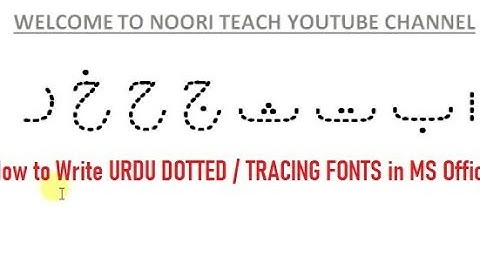 How to write Urdu Dotted Fonts