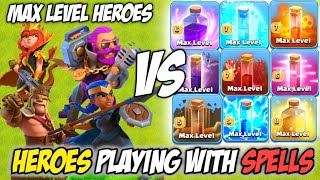 Spell Vs All Heroes | Clash of clans