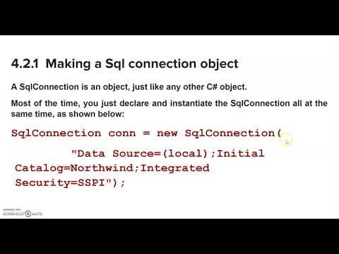 SQL connection object - YouTube