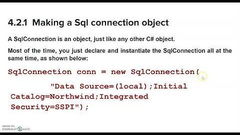 SQL connection object