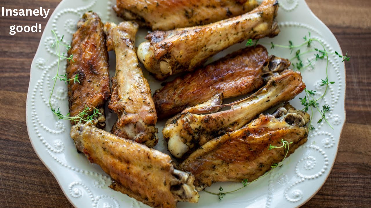 Garlic and Herb Butter Crispy Baked Turkey Wings - Modern Farmhouse Eats