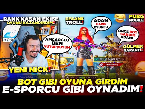 BOT GİBİ OYUNA GİRDİM 😂 E SPORCU GİBİ OYNADIM - ADAMLAR ŞOK GEÇİRDİ - PUBG MOBİLE