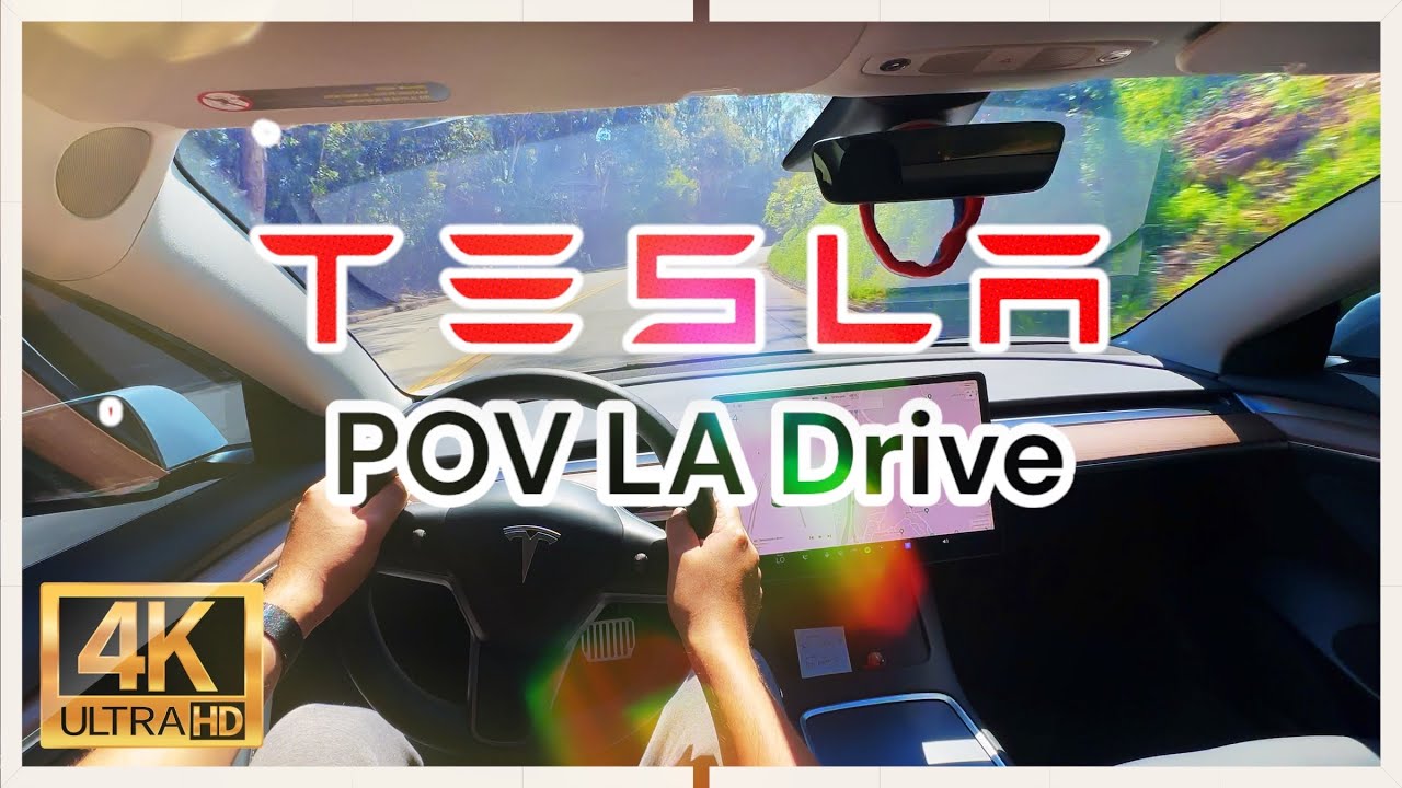 |4K| Tesla Auto Pilot POV ASMR Drive through Griffith Park | Exploring LA's Scenic Landmark