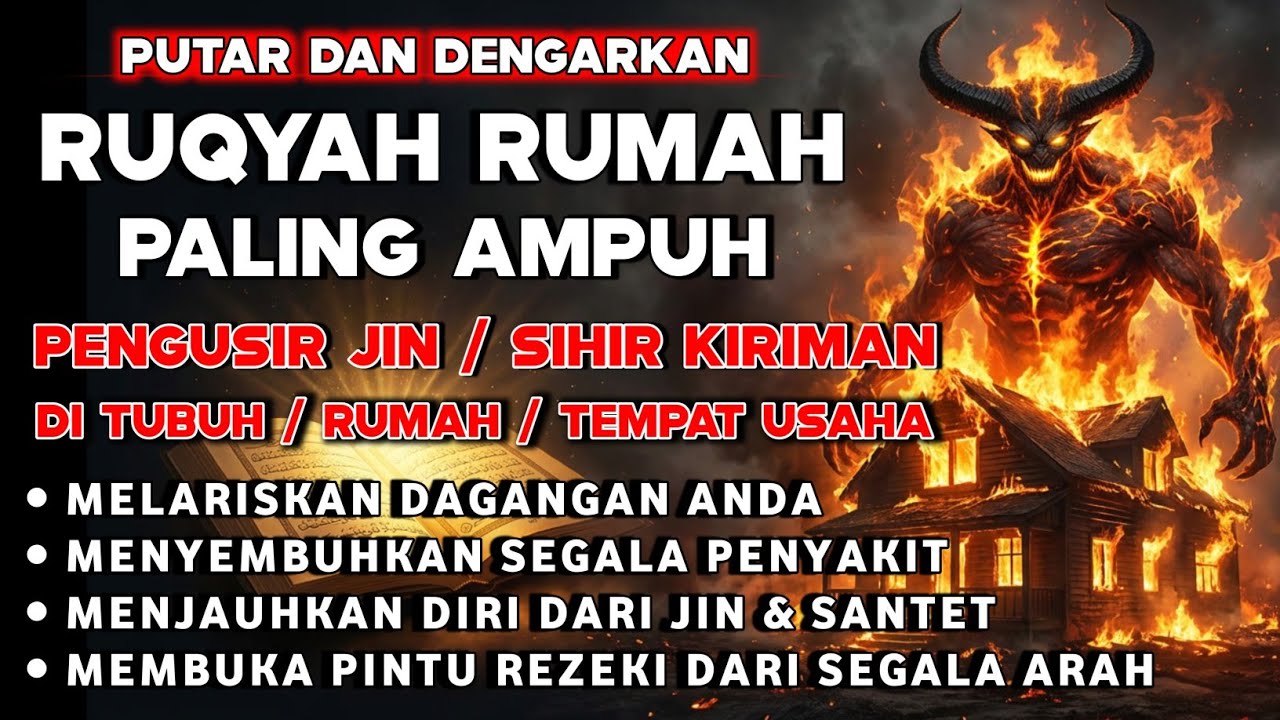 RUQYAH RUMAH PENGUSIR JIN, SETAN DAN SIHIR DI RUMAH,TUBUH,PENENANG HATI DAN FIKIRAN | Ismail Alqadi