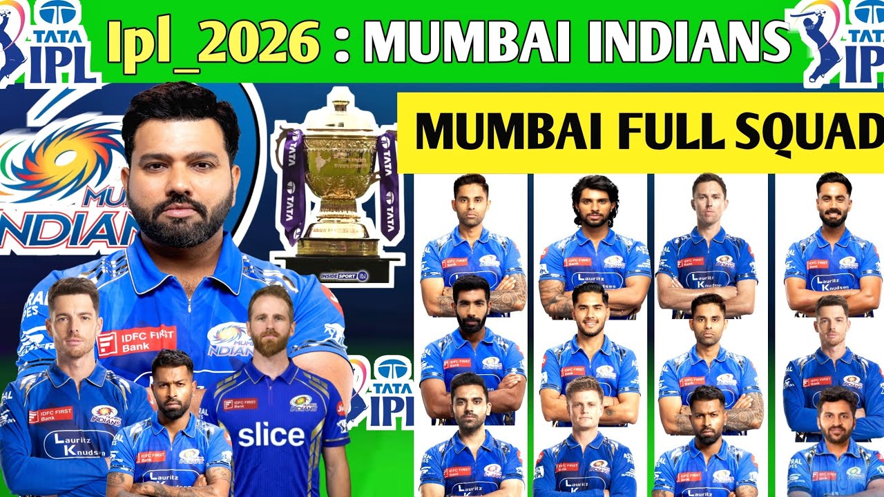 Ipl-2026 Mumbai Indians Full & Final Squad | Mumbai Team Ipl-2026 Player list |Mi  squad ipl_2026 ||