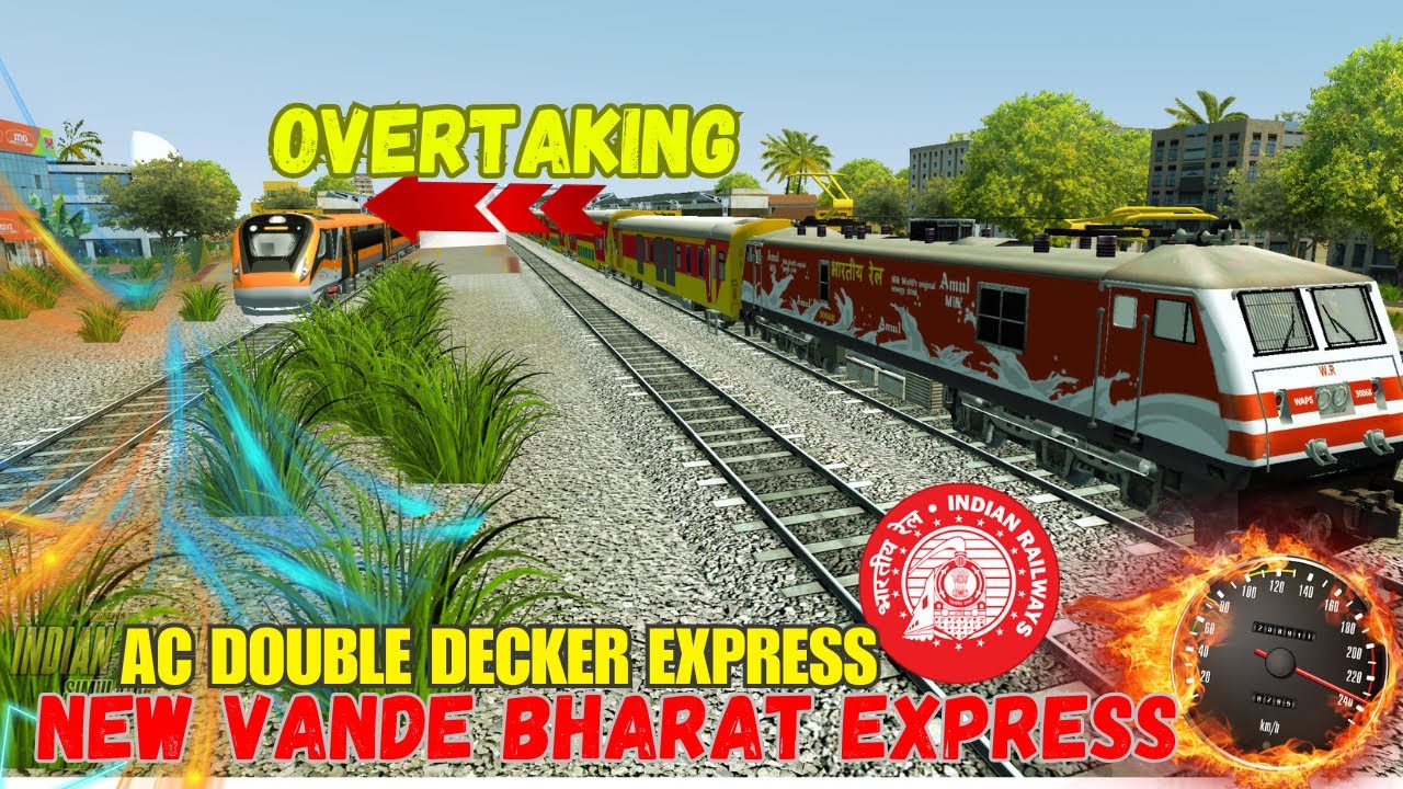 AC Double Decker Super Fast Express Overtakes Vande Bharat | Indian ...