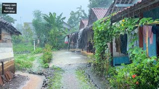 Сильный дождь, сильный ветер и гром в индонезийской деревне || специально для бессонницы