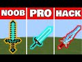 Pixel Art(NOOB vs PRO vs HACKER) diamond sword in minecraft