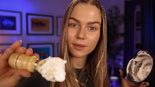 ASMR Realistic Shaving, Haircut & Washing.  Relaxing Personal Attention ~ Soft Spoken