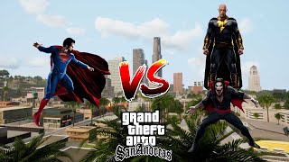 SUPERMAN VS BLACK ADAM & MORBIUS FIGHT CRAZY | GTA SA MOD