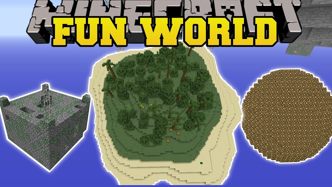 Minecraft: FUN WORLD MOD (SURVIVAL ISLAND, PLANETS 