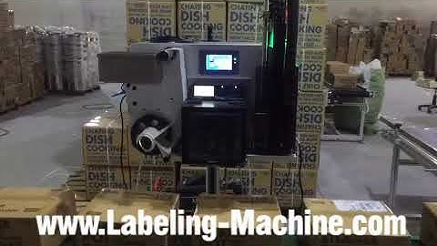 Real time label print top surface box carton automatic labeling machine labeling line