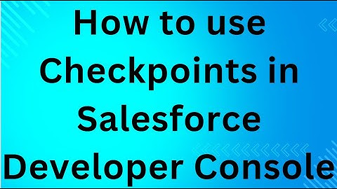 How to use Checkpoints in Salesforce  Developer Console