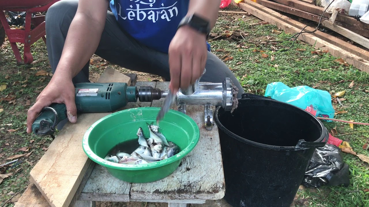 KEREN!!! Modifikasi Penggiling Daging Menggunakan Bor Tangan Menjadi Mesin Pelet Ikan