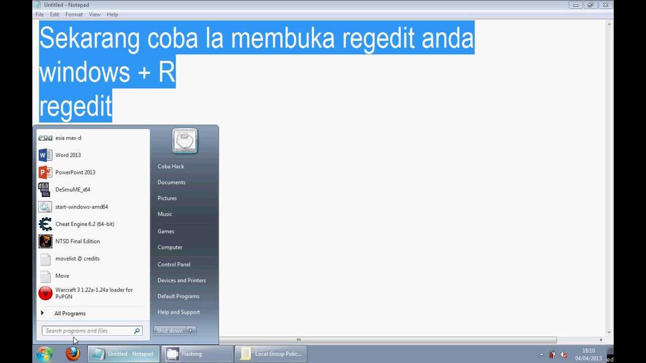 registry editor windows 7  2022  Mengaktifkan Regedit Win7