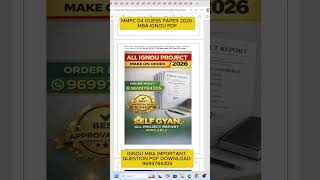 MMPC 04 Guess Paper MBA IGNOU Solved guess paper with answers important questions previous year